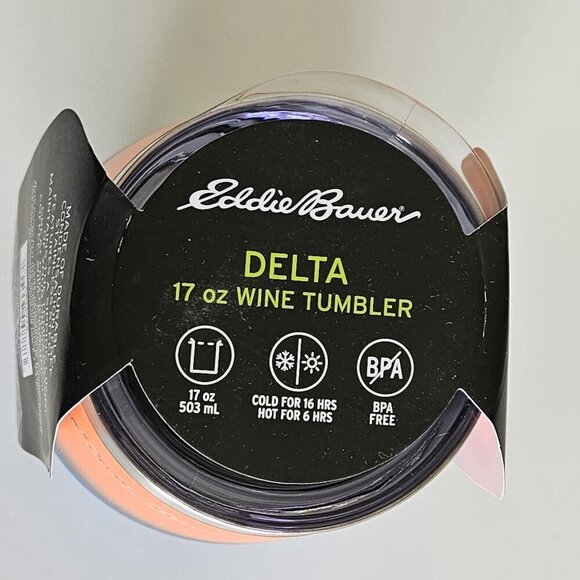 Eddie Bauer Delta Wine Tumbler Stainless Steel 17oz 503ml Hot 6 Cold 16 Hrs Lid - Picture 9 of 12